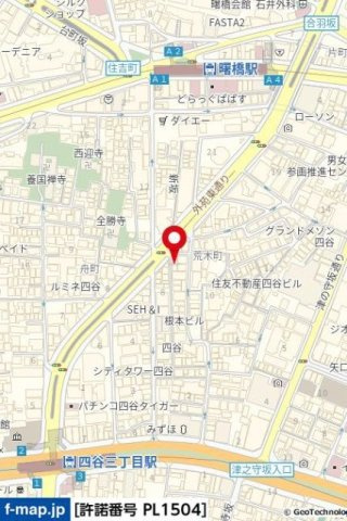 ソリテア四谷荒木町の地図|ソリテア四谷荒木町