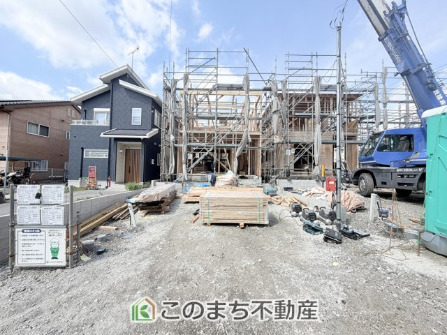 CRADLEGARDEN宇都宮市清原台第7の外観|建築中現地写真（同社施工の完成物件・モデルハウスがご見学できます）