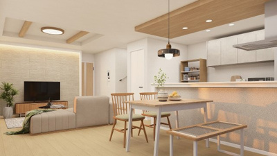 【完成予想図】 | 藤沢市用田4期 新築戸建 全3棟 | 同施工会社の完成物件もご見学いただけます。
実際の内装や設備仕様をご覧いただけるため、完成後の新生活をイメージしやすくなります。
※掲載の完成イメージパースは、実際の建物と異なる場合があります。