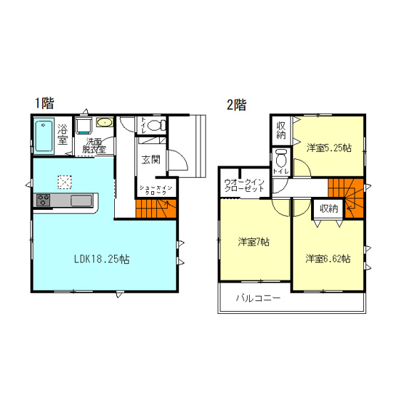 【間取り】 | ハートフルタウン前橋市古市町25ーA | モダンな洋室仕様の3LDK住宅！