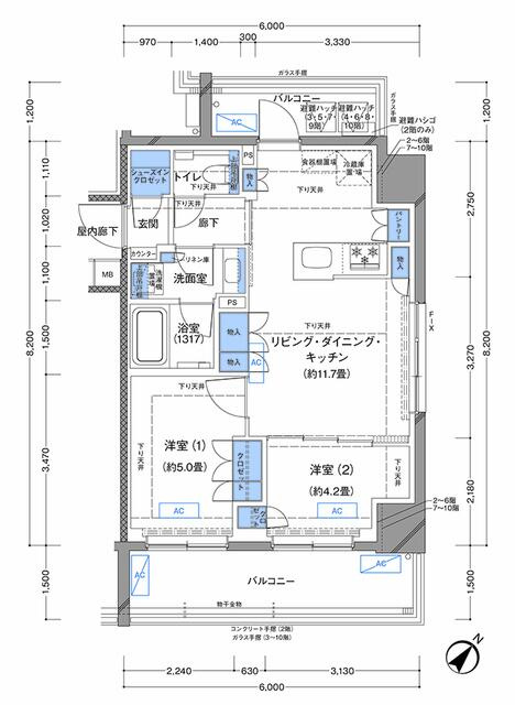 横浜市南区高根町１丁目の賃貸マンションの間取り