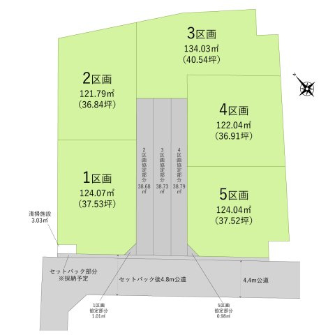 富士見市大字水子の売地の土地図|有効敷地約36～40坪超のゆとりの広さの土地 全5区画！
周辺は第一種低層住宅の穏やかな住環境です。
資料請求やご見学などお気軽にお問い合わせください。