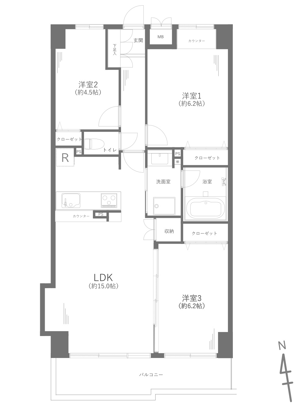 ライオンズマンション磯子山王台の間取り