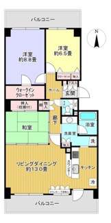 【間取り】 | オーベル牧の原 | 最上階８階！