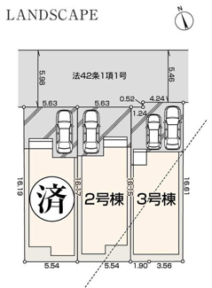 【区画図】 | 【仲介手数料無料！！】府中市幸町2丁目　新築戸建て（全3棟）3号棟　7480万円