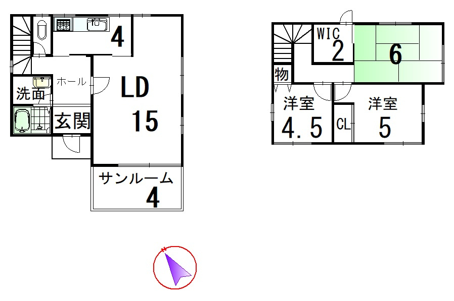 阪南市緑ヶ丘３丁目　中古戸建の間取り