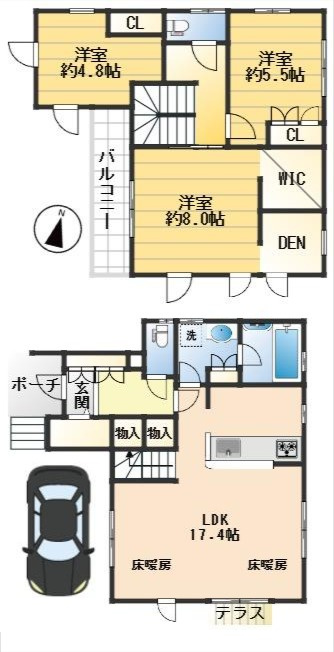 豊中市宮山町3丁目　中古戸建の間取り