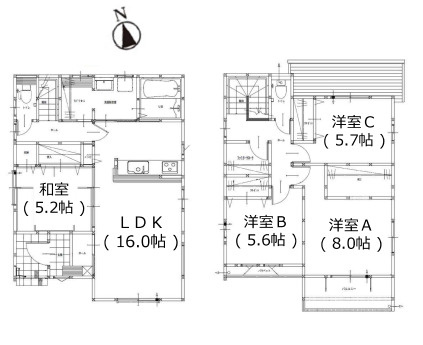 【間取り】 | 福岡市南区柳河内1丁目5期　4号棟（全2棟）【仲介手数料無料・0円】 | 平日、土日祝日もお好きな日時にご見学可能です。お気軽にお問合せ下さい。