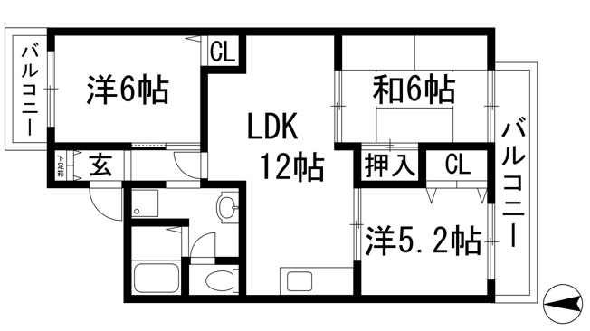 【間取り】 | コートベルデュールA棟