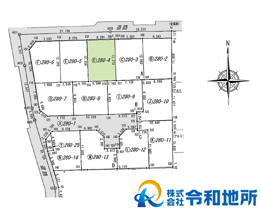 売地　茅ヶ崎市円蔵　全13区画の土地図