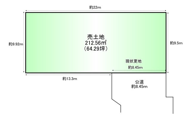 北葛城郡広陵町大字疋相の土地図|土地面積：212.56㎡