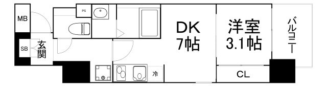 【間取り】 | クレストコート靱公園