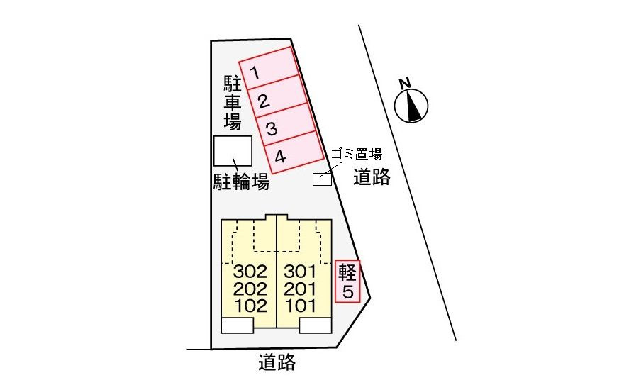 シャンポール潮見が丘の駐車場