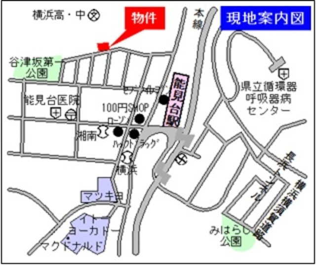 メゾン冨士の地図|便利な駅徒歩３分　南向き日当たり良好