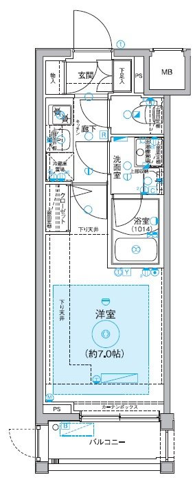 横浜市西区浅間町３丁目の賃貸マンションの間取り
