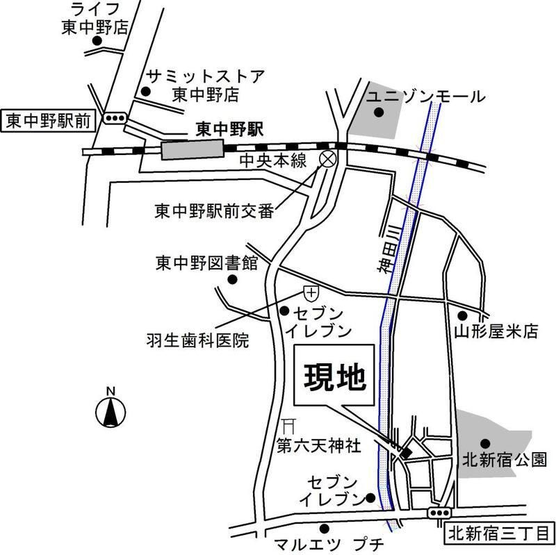 ラシーネ北新宿の地図