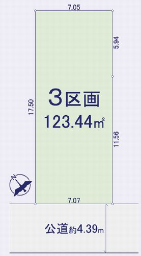 【仲介手数料０円】平塚市撫子原　土地（売地）　全3区画の区画図|平塚市撫子原　土地（売地）　全3区画
