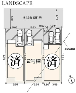 【区画図】 | 【仲介手数料無料！！】府中市幸町2丁目　新築戸建て（全3棟）2号棟　7480万円