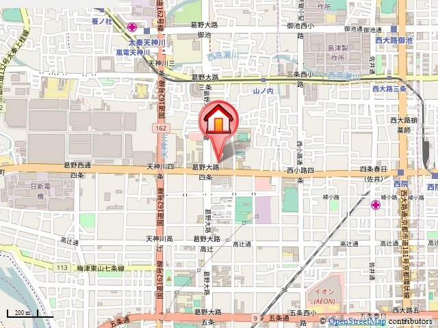 京都四条グランドハイツの地図