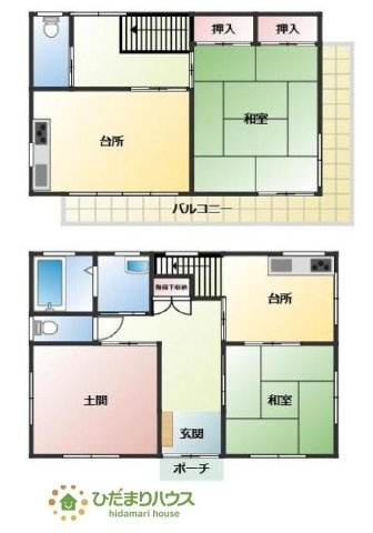【間取り】 | 大洗町大貫町　中古戸建 | 土間付き物件！荷物が多くても安心ですね