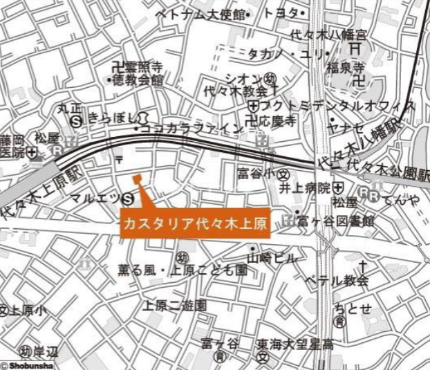 カスタリア代々木上原の地図
