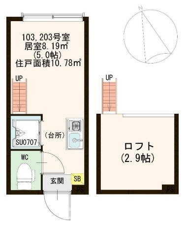 江東区南砂４丁目のアパートの間取り