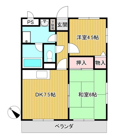 【間取り】 | プリティしゃが | ２DK