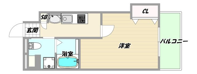 吹田市広芝町の賃貸マンションの間取り