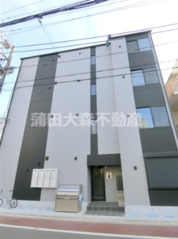 キャトル梅屋敷の外観|2023年1月築　鉄骨造地上4階建て　総戸数12戸ペット可インターネット無料
東京都大田区大森中2丁目　京浜急行本線梅屋敷駅徒歩9分、大森町駅徒歩11分