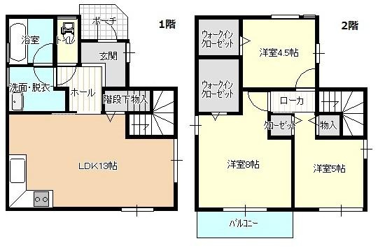 西古松戸建の間取り