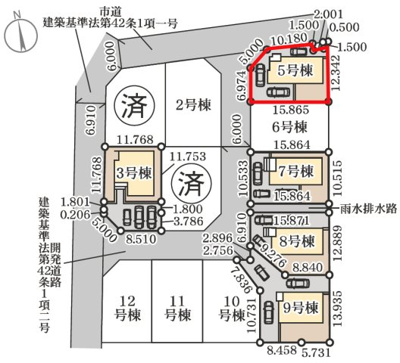 【区画図】 | Livele Garden.S　大森第10　5号棟 | 駐車スペース3台