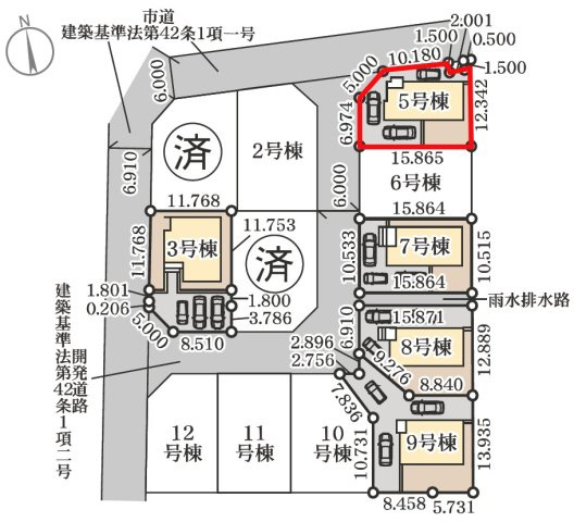 【区画図】 | Livele Garden.S　大森第10　5号棟 | 駐車スペース3台