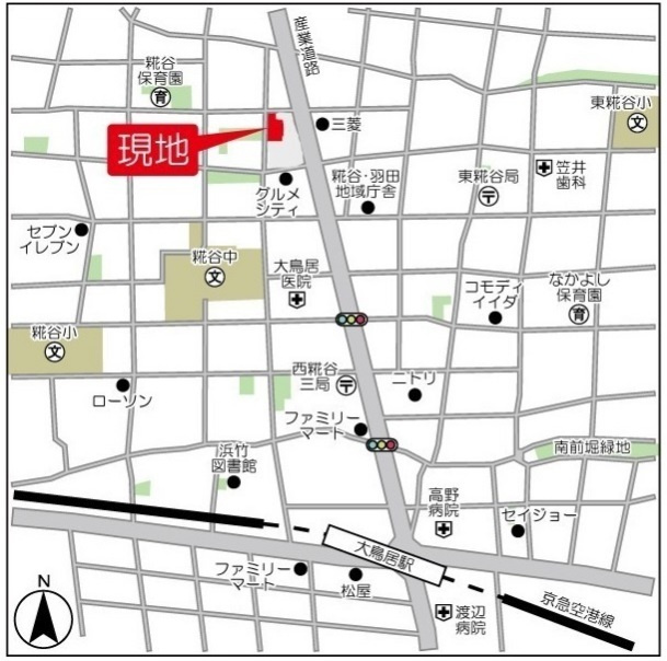 ドゥーエ大鳥居WESTの地図