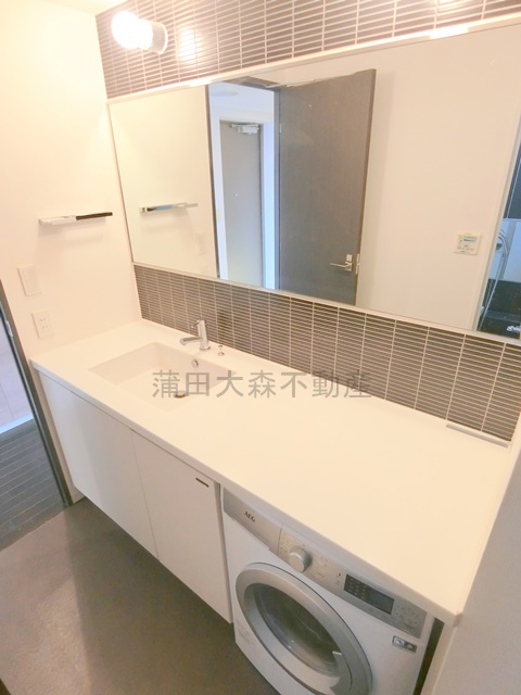 イプセ蒲田のキッチン|洗面脱衣所　独立洗面台　ドラム式洗濯乾燥機付！