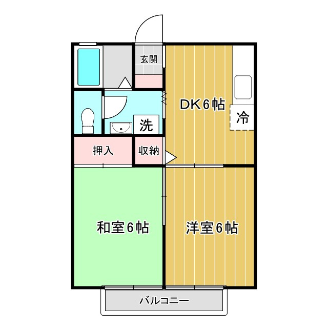川崎市幸区北加瀬３丁目のアパートの間取り
