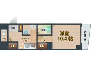 【間取り】 | ボナール縁 | 1Kのお部屋です。