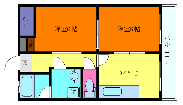 神戸市灘区高徳町１丁目の賃貸マンションの間取り