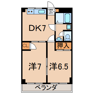 山形市南館西のアパートの間取り