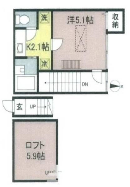 杉並区和田１丁目のアパートの間取り|別号室イメージの為、現状を優先致します。
