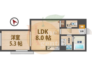 【間取り】 | カーサアルバ | 1LDKのお部屋です。