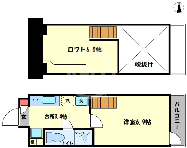 リセス大阪イーストの間取り|リセス大阪イースト　開放感のある間取り