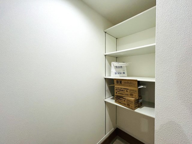 建物面積120㎡超なだけあってどこを見ても広々～♪街中の暮らしに疲れた時には、スカイバルコニーで広い空を眺めてみるのも良き☆生活利便性と落ち着きある暮らしを兼ね備えた【神奈川区松本町4丁目新築戸建】の収納|ちょっとした収納スペースも充実しています
