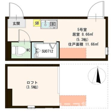 中野区若宮１丁目のアパートの間取り