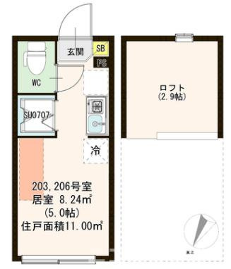 杉並区西荻北５丁目のアパートの間取り|
