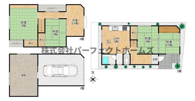堀溝3丁目戸建　賃貸の間取り