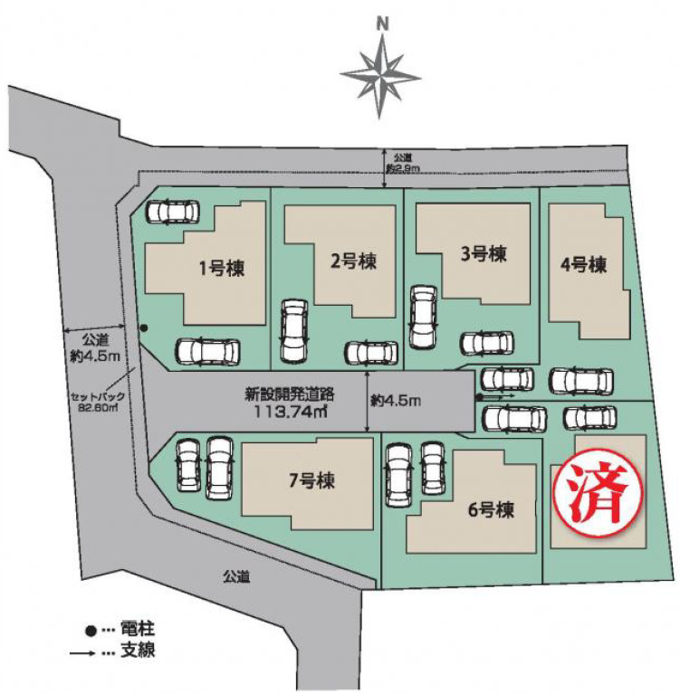 八王子市石川町　新築戸建　～全７棟～の区画図
