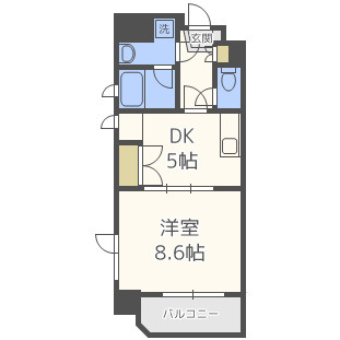 天満泉マンションの間取り|天満泉マンション　開放感のある間取り