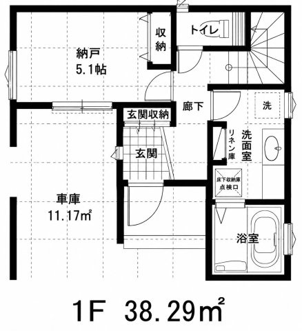 富士見市鶴瀬西第9期の間取り|1F