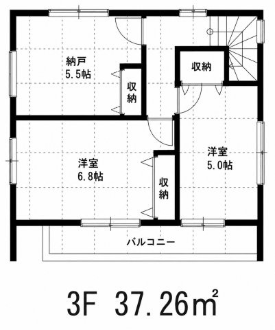 富士見市鶴瀬西第9期の間取り|3F