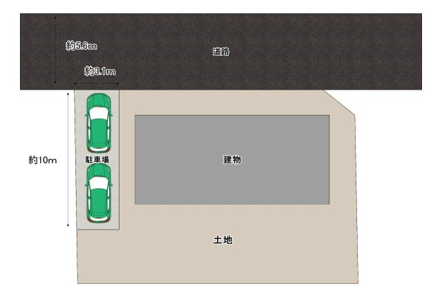 いわき市錦町中迎二丁目　中古平屋中古住宅　3LDK 陽当り良好 不動産プラスの区画図